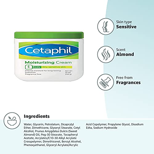 Cetaphil Moisturizing Cream for Dry, Sensitive Skin, Fragrance Free, 20 Oz Each
