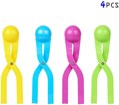 4Pcs Super Simple Snowball and Snow Cone Makers- Yellow, Blue, Pink and Green- Great Outdoor Activities