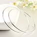 IDoy AmpleLove 925 Sterling Silver Hoop Earrings - Simple Polished Large Round Earrings for Women 50mm