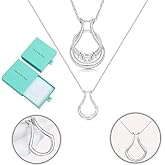 Close to the Heart Ring Holder Necklace - Silver Wedding Engagement Ring Keeper Necklace for Women Birthday Gift for Wife (Silver)