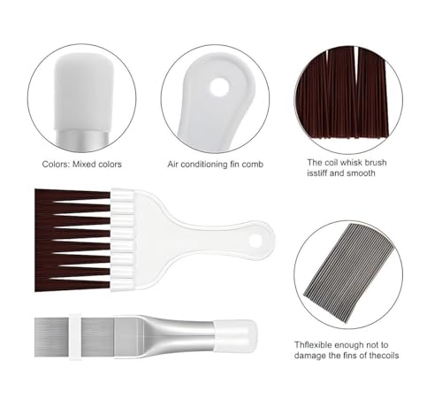 2pcs Air Conditioner Cleaning Brush, Air Conditioner Brush, Fin Cleaner, Metal Radiator Repair Tool