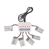 YouCute 6PCS 300Amh battery and 1to6 charger for FQ777 FQ17W,Eachine E55,Wonder RC Chopper,Sky Walker 1306,JJRC H22 spare pasrts (6+1)