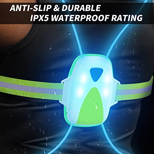 NiSHEN LED Reflective Running Vest with Front Light,Running Lights for Runners,Safety Vest for