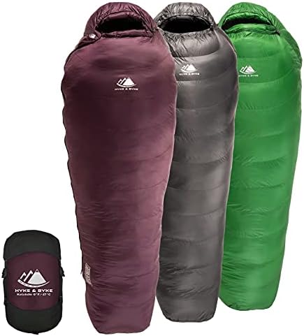 Hyke & Byke Katahdin 32F 15 0F 625 Fill Power Hydrophobic Sleeping Bag