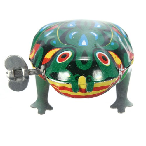Vintage Metal Wind-up Jumping Frog Clockwork Tin Toys Classic Gift // Metal de la vendimia de salto juguetes de hojalata de relojería rana de cuerda