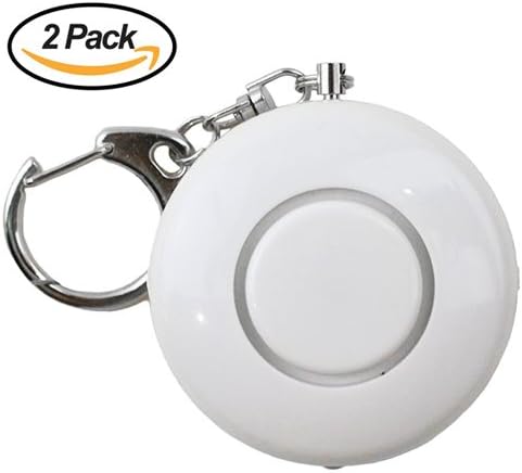 2 Pack White 120dB Smart Emergency Personal Alarm Key Chain for Women,Kids,Girls,Superior,Explorer Bag Decoration Self Defense Electronic Device