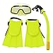 Bazaar Junior Children Snorkeling Set Snorkel Mask Goggles Flippers Scuba Swimming Diving Kids Set