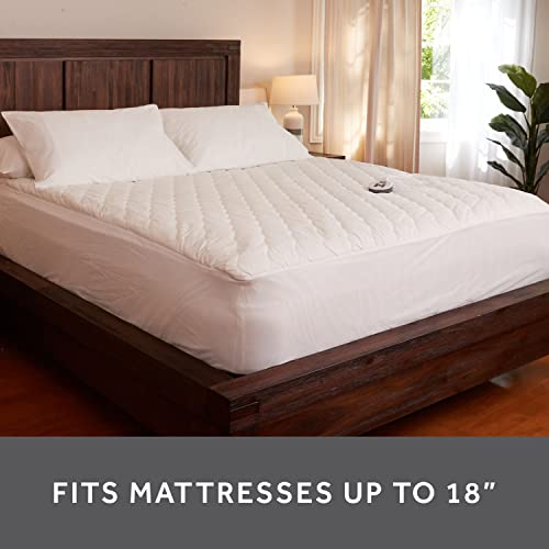 Sunbeam Restful Quilted Water Resistant Heated Mattress Pad Full