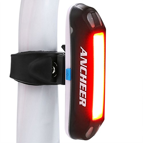 ANCHEER USB Rechargeable Bike Tail Light, Powerful LED Bicycle Rear Light - Super Bright and Easy Install Red Taillight for Cycling Safety Flashlight