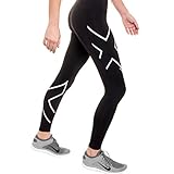 2XU Women's Hyoptik Mid-Rise Thermal Compression Tights, Black/Silver Reflective, Small