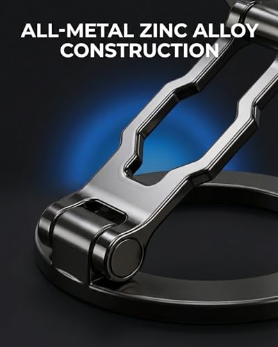 BLAUBECK Soporte Magnético Grueso para Teléfono de Gimnasio y Base – Soporte Magnético de Doble Cara Fuerte para MagSafe y Android – Aleación de Zinc Totalmente Metálica – Soporte Ajustable – Se