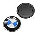 ESKey BMW Emblems Hood and Trunk,82mm+74mm BMW Blue White Emblem Replacement Suitable for ALL Models BMW E30 E36 E46 E34 E39 E60 E65 E38 X3 X5 X6 3 4 5 6 7 8