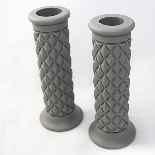 Yibid Motorcycle Hand Grips, Soft Rubber Handlebar Throttle Thruster Grip for 7/8(22mm) Handle Bar Motorized (Gray Grips)