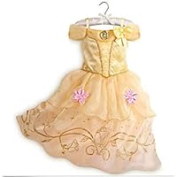 DaHeng Girls Layered Princess Belle Costume Cosplay Dress (Yellow,6-7Years)