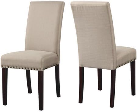 DHI Nice Nail Head Upholstered Dining Chair, Set of 2, Multiple Colors Wheat