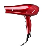 JINRI Professional Blow Hair Dryers 1875 Watt Negative Ionic With Styling Concentrator Nozzle Red