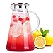 FZCRRDU KOCCAE 68 Ounces Clear Glass Pitcher with Stainless Steel Lid.Water Carafe.Glass Pitcher for Hot/Cold Water 1