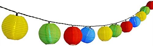OPOW Chinese Lantern LED Solar String Lights (20, Multi-color), solar garden lights, Solar Powered LED Garden Lights