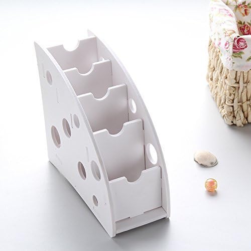 Wooden Remote Control Storage Tidy Box for Desk Living Room Organiser White