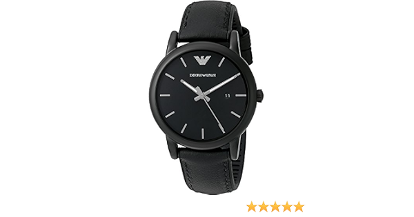 Emporio Armani Men's Ar1973 Dress Black Leather Quartz Watch, Analog  Display: Buy Online at Best Price in UAE - Amazon.ae
