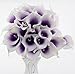 Wuudi 20pcs Calla Lily Bridal Wedding Bouquet Head Latex Real Touch Flower Bouquets(Purple)