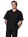 Adar Uniforms, Universal Scrubs for Men - Zippered Short Sleeved Scrub Jacket - 607 - Black - M