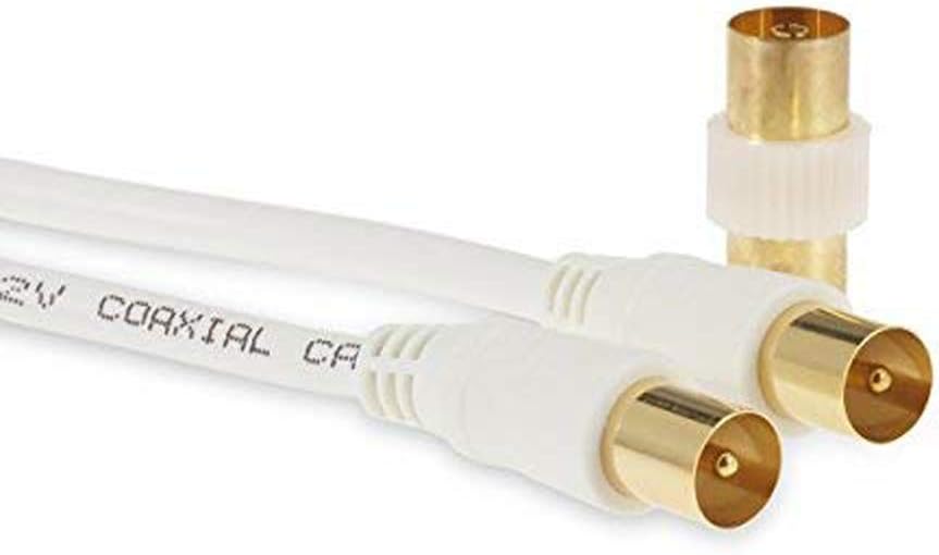 SSL Satellites 1 Meter 3C-2V White Cable TV Aerial Lead Coaxial Cable Coax RF 75 OHM 3C-2V, 1M 3C-2V