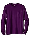 Hanes TAGLESS 6.1 Long Sleeve with Pocket (Pack of 1) Size:XX-Large Color:Maroon