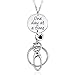 Crimmy Lanyards for Id Badges for Women Teachers, Inspirational Necklace Lanyards Key Chain Holder, Silver Stainless Steel