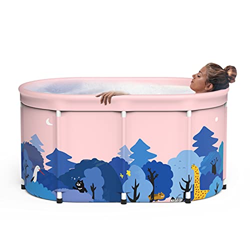 Portable Folding Bathtub For Adults & Kids – Large Soaking Tub With Double Drain, Stable Reinforced Frame, Instant One-Click Setup, For Hot Baths, Ice Baths, And SPA Therapy