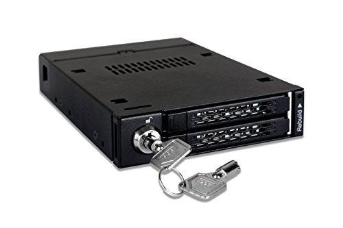 ICY DOCK Dual Bay RAID 2.5 SATA HDD SSD Hot Swap Mobile Rack Backplane Cage for 3.5 Drive Bay - ToughArmor MB992SKR-B