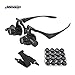 Aomekie Magnifying Glasses with Light Headband Magnifier Loupe Glasses with LED Illuminated for Jeweler Repair Watch -8 Interchangeable Lens: 2.5X/4X/6X/8X/10X/15X/20X/25X