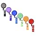 Mudder 6 Pieces Translucent Retractable Badge Holders Badge Reel with Belt Clip for ID Badge Key Cards