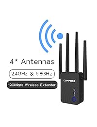 ?Newest 2019? WiFi Range Extender with 5GHz & 2.4GHz Dual Band Up to 1200Mbps High Speed WiFi Signal Booster Ideal for Home Office Gaming & HD Video Streaming Works Great with Any Routers (WF0820)