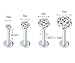 Injoy Jewelry 16G Stainless Steel 2-5mm CZ Lip Studs Labret Monroe Nose Tragus Helix Ear Piercing Jewelry
