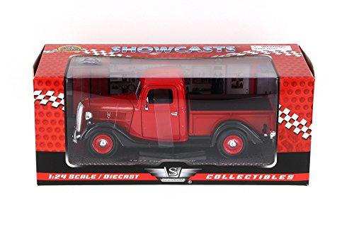 1937 Ford Pick Up Truck, Red With Black - Showcasts 73233 - 1/24 Scale Diecast Model Car