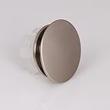 ELITE Solid Brass Brushed Nickel Umbrella Style Overflow Cap for Ceramic Sinks