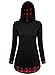 EA Selection Women's Plaid Hem Funnel Neck Pullover Hoodie M Red