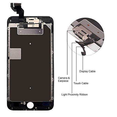 FFtopu Compatible with iPhone 6s Plus Screen Replacement Black，LCD Display with 3D Touch Screen Digitizer Full Assembly+Home Botton+Front Camera+Earpiece+Free Screen Protector+Repair Tools Kit - Thumbnail 4