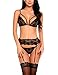 Avidlove Teddy Lingerie with Garter Belt Sexy Lingerie for Women Lace Teddy Babydoll Bodysuit Nightwear Outfit (M, Black)