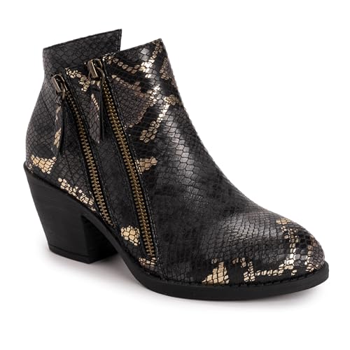 MUK LUKS Women's Yellowstone Yardley, Black, 10
