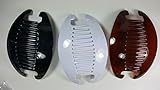 3 set Interlocking Banana Combs Hair Clip French Side Comb Holder (Black-White-Brown)