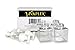 Vivaplex, 4, 8.5 oz (250 ml), Square, Clear, Plastic Foaming Soap Dispensers, with White Pumps