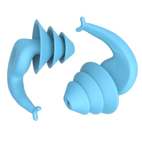LYSIAN Reusable Swimmer Earplugs for Women Men 2 Pairs with Nose Clip, Water Proof Silicone Ear Plugs for Summer Swimming, Showering, Surfing, Water Sports and Sleeping