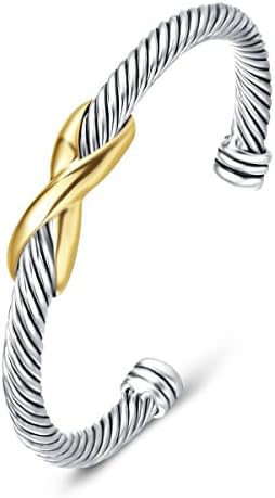 UNY Bracelet Designer Brand Inspired Antique Women Jewelry Cross Cable Wire Bangle Christmas Day Gifts