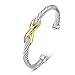 UNY Bracelet Designer Brand Inspired Antique Women Jewelry Cross Cable Wire Bangle Christmas Day Gifts (Single)