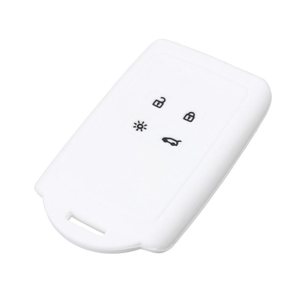 Happyit Silicone Car Remote Key Case Cover for 2016 – 2021 Kadjar 4 Buttons Skin Protector Accessories White