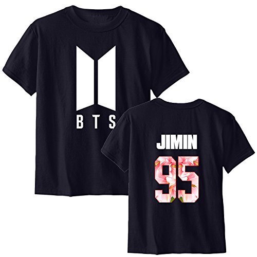 BTS 2017 New Logo T-shirt Bangtan Boys JIN SUGA JIMIN V Unisex Tee Shirt L Jimin 95 Black