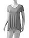 AMORE ALLFY Women's V-Neck Flare Tunic Top Heather Grey X-Large