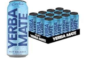 COOLER CO. YERBA MATE COOLER CO. | YERBA MATE | 12 Pack | 100% Organic Yerba Mate Caffeine | 150 mg Caffeine | 3 Organic Ingredients | Natural Ingredients | No Artificial Colors or Stimulants | Blue Balance Flavor